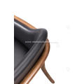 Designer black leather armrest single chairs